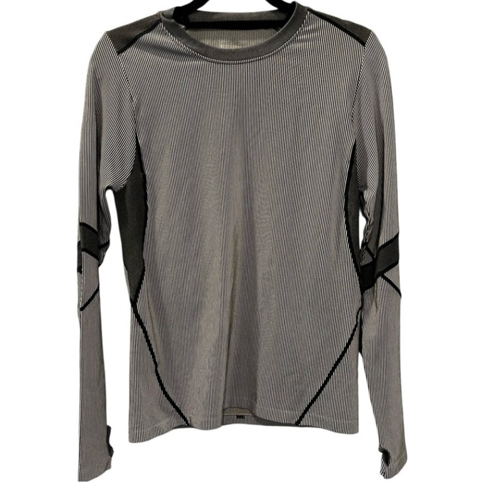 Blanc Noir Set Of 2 Gray Black Long Sleeve Athletic Shirts Size Medium - Picture 2 of 5